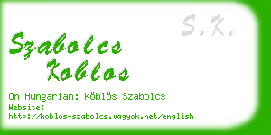 szabolcs koblos business card